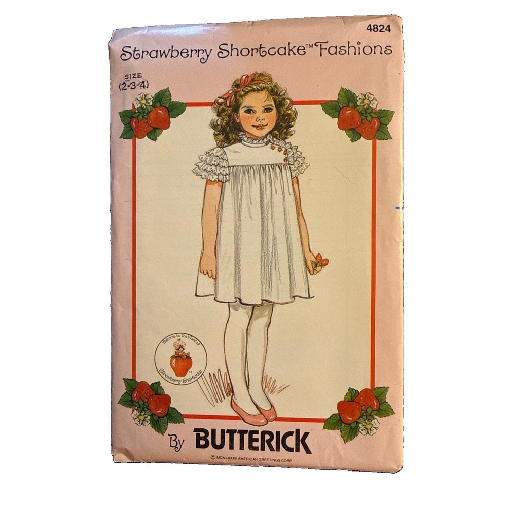 Butterick Sewing Patterns Strawberry Shortcake Fashions No 4824 Size 2-3-4 Uncut